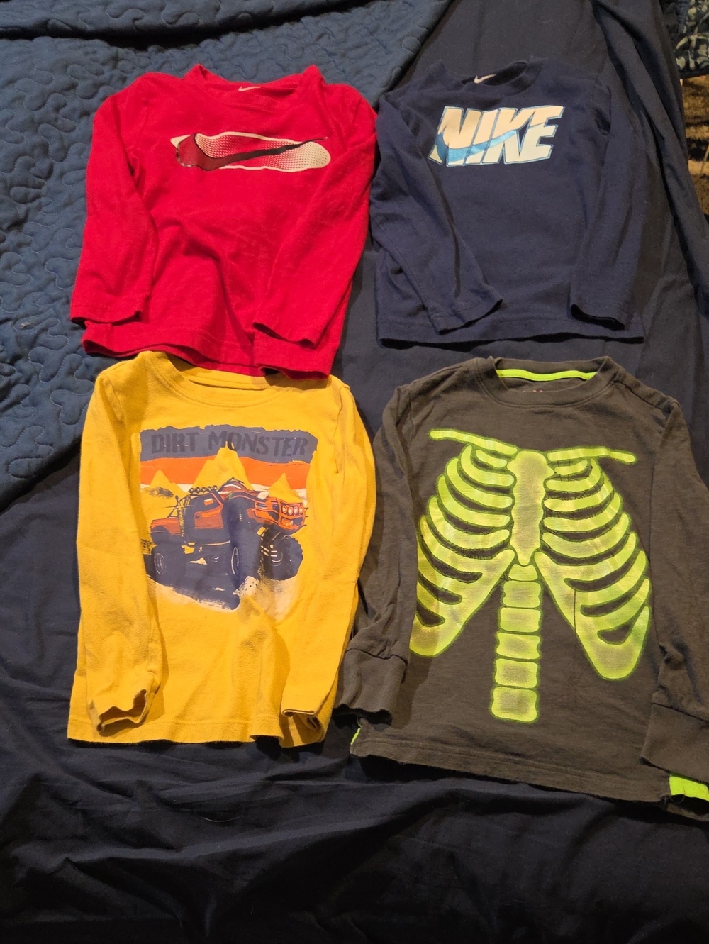 Two Nike Long-Sleeve Tee's Size 4, Carters Tee, And Cat & Jack Size 4/5
